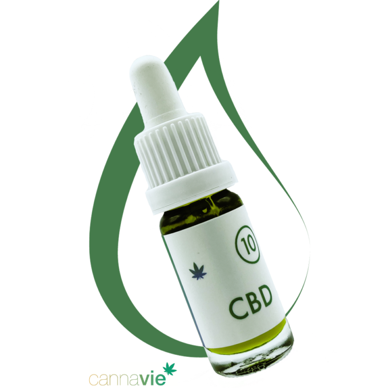 bottle of cannavie cbd oil 10% broad spectrum